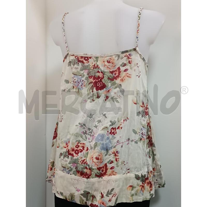 CANOTTA DONNA TWIN-SET BEIGE FLOREALE ROSSO VIOLA ROSA  | Mercatino dell'Usato Torino tenivelli 4