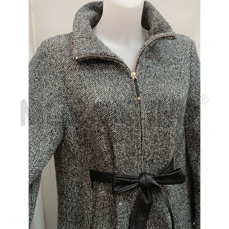 CAPPOTTO DONNA PENNYBLACK GRIGIO MELANGE CON CINTURA ECOPELLE  | Mercatino dell'Usato Torino tenivelli 2