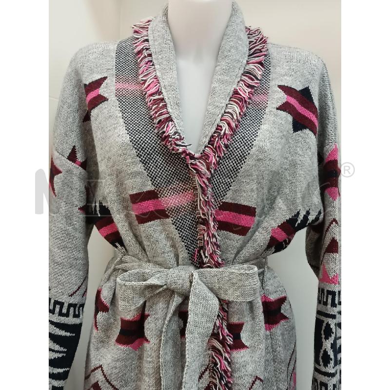 CARDIGAN DONNA FIORELLA RUBINO GRIGIO FANTASIA ROSA BLUNOTTE  | Mercatino dell'Usato Torino tenivelli 2