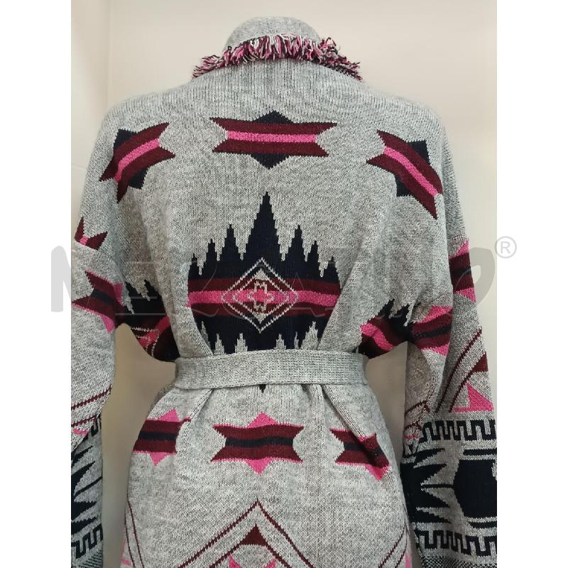 CARDIGAN DONNA FIORELLA RUBINO GRIGIO FANTASIA ROSA BLUNOTTE  | Mercatino dell'Usato Torino tenivelli 3