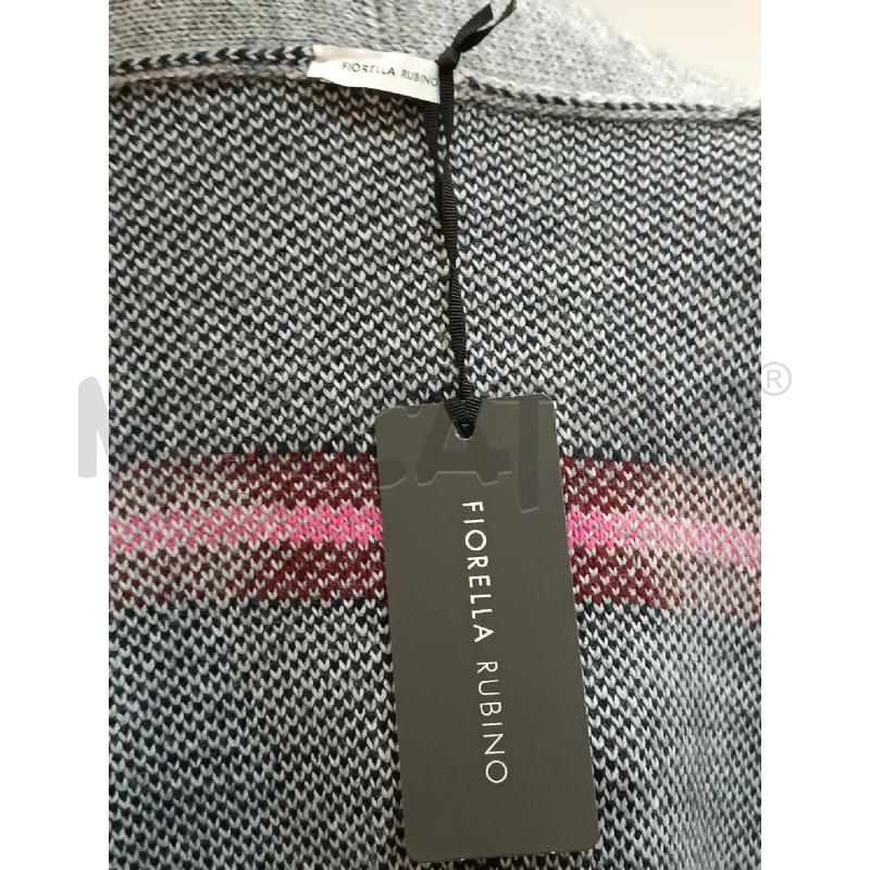 CARDIGAN DONNA FIORELLA RUBINO GRIGIO FANTASIA ROSA BLUNOTTE  | Mercatino dell'Usato Torino tenivelli 5