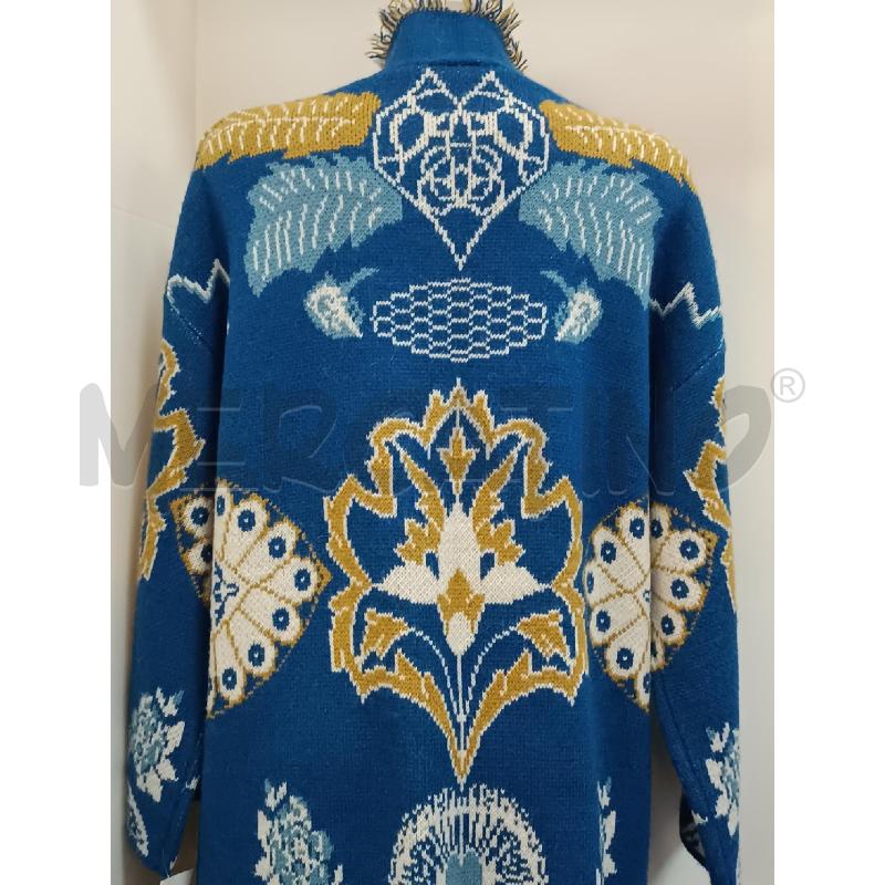 CARDIGAN DONNA KING KONG OVERSIZE BLU FANTASIA SENAPE BIANCA FRANGE | Mercatino dell'Usato Torino tenivelli 4