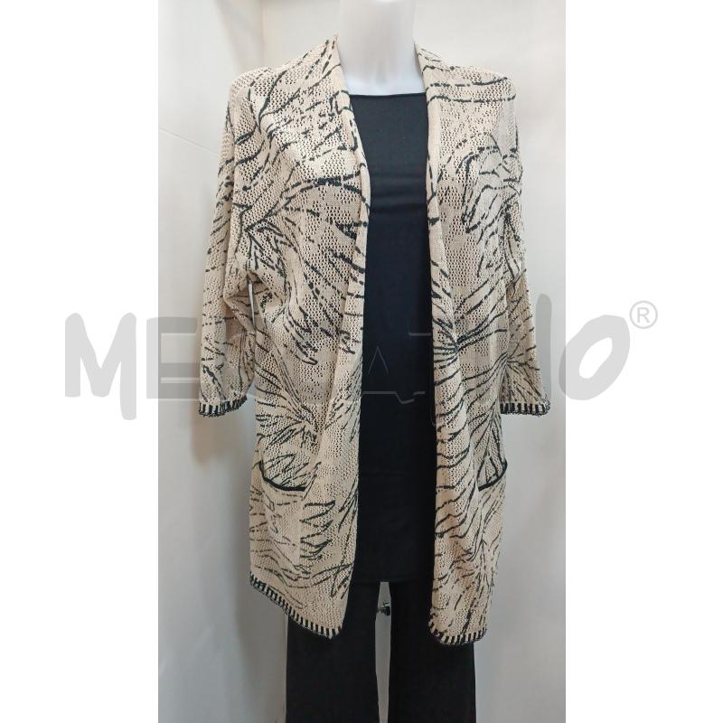 CARDIGAN DONNA LUISA VIOLA BEIGE NERO TRAFORATO  | Mercatino dell'Usato Torino tenivelli 1