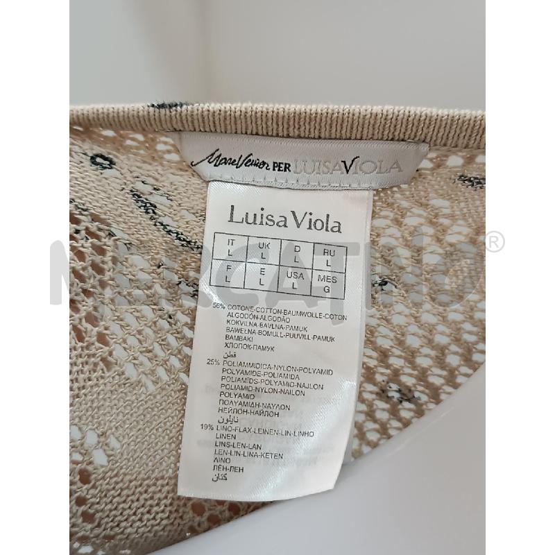 CARDIGAN DONNA LUISA VIOLA BEIGE NERO TRAFORATO  | Mercatino dell'Usato Torino tenivelli 4