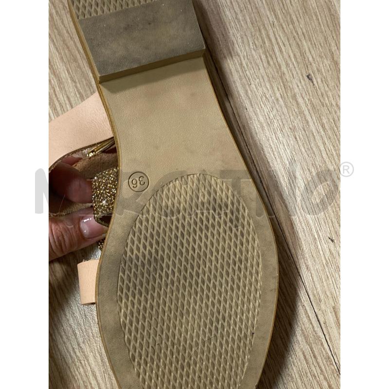 CIABATTE DONNA POLLINI STRINGHATE PELLE CIPRIA E STRASS  | Mercatino dell'Usato Torino tenivelli 4