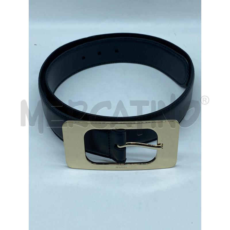 CINTURA DONNA GUCCI PELLE NERA FIBIA DORATA METALLO  | Mercatino dell'Usato Torino tenivelli 1