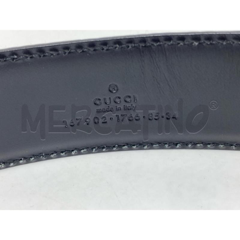 CINTURA DONNA GUCCI PELLE NERA FIBIA DORATA METALLO  | Mercatino dell'Usato Torino tenivelli 3