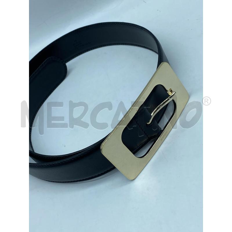 CINTURA DONNA GUCCI PELLE NERA FIBIA DORATA METALLO  | Mercatino dell'Usato Torino tenivelli 4