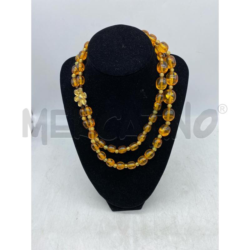 COLLANA ENNY BIJOUX PERLINE DUE GIRI T, AMBRA | Mercatino dell'Usato Torino tenivelli 1