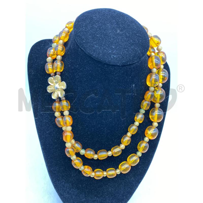 COLLANA ENNY BIJOUX PERLINE DUE GIRI T, AMBRA | Mercatino dell'Usato Torino tenivelli 2