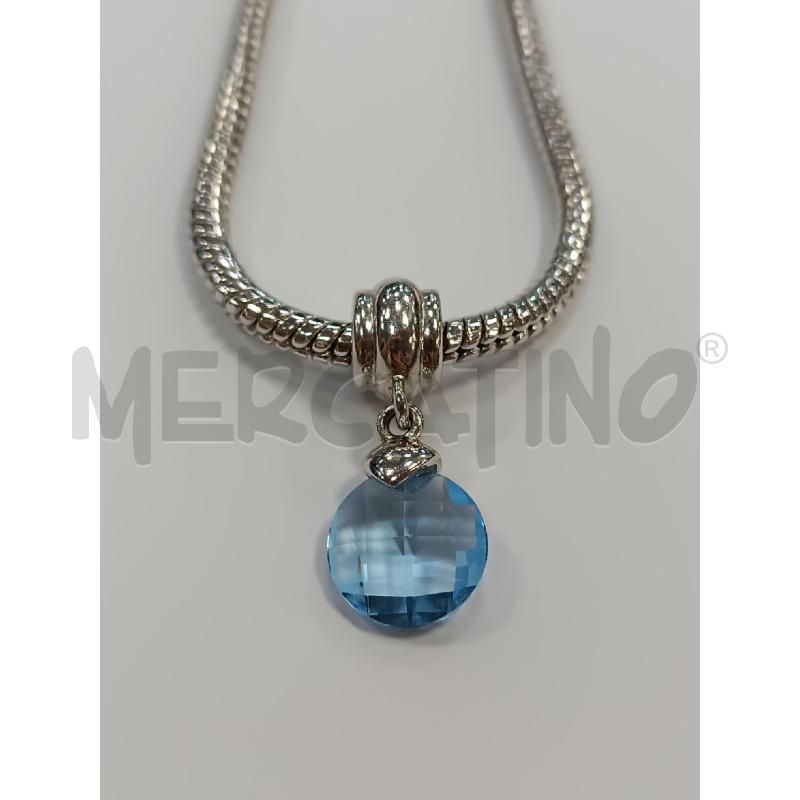 COLLANA GROSSE ACCAIO CIONDOLO AZZURRO  | Mercatino dell'Usato Torino tenivelli 2