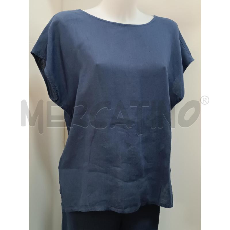 COMPLETO DONNA BLU 100% LINO BLUSA+PANTALONE  | Mercatino dell'Usato Torino tenivelli 2