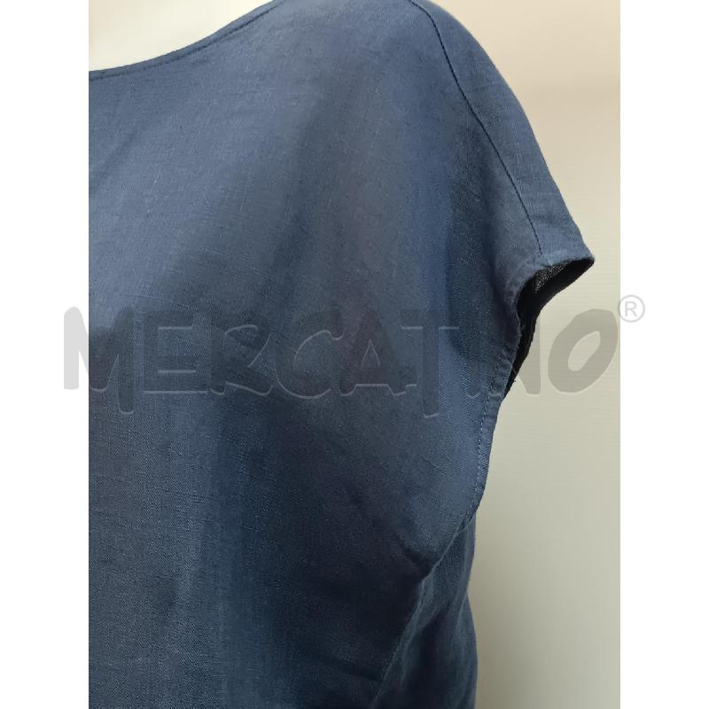 COMPLETO DONNA BLU 100% LINO BLUSA+PANTALONE  | Mercatino dell'Usato Torino tenivelli 3