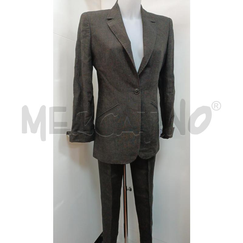 COMPLETO DONNA CARACTERE MARRONE GIACCA+PANTALONE IN LINO | Mercatino dell'Usato Torino tenivelli 1
