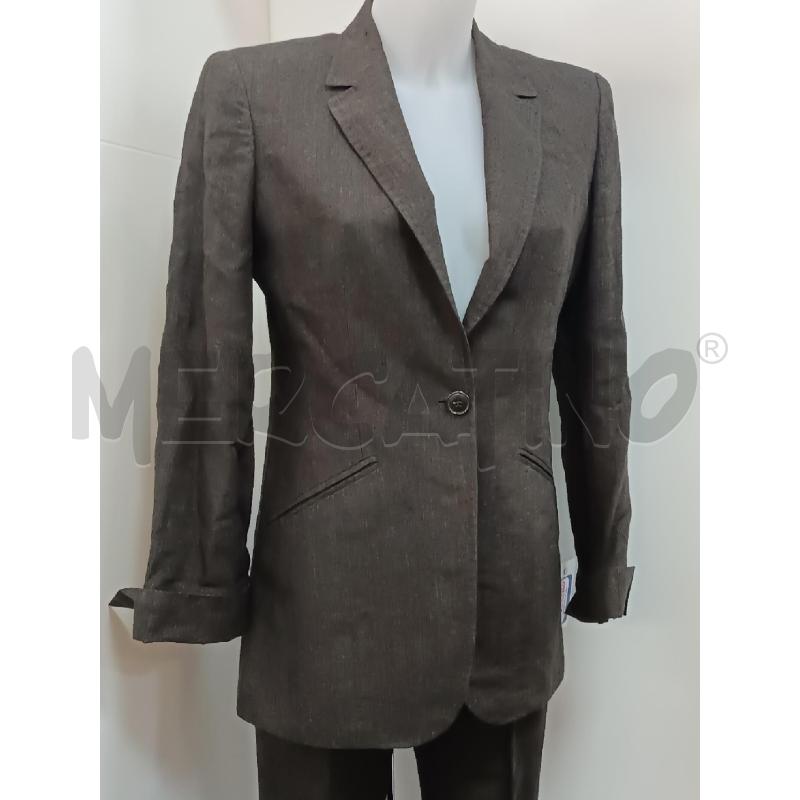 COMPLETO DONNA CARACTERE MARRONE GIACCA+PANTALONE IN LINO | Mercatino dell'Usato Torino tenivelli 2