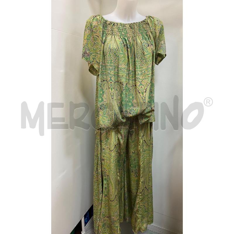COMPLETO DONNA CONTRO CORRENTE VERDE TOP + PANTALONE  | Mercatino dell'Usato Torino tenivelli 1