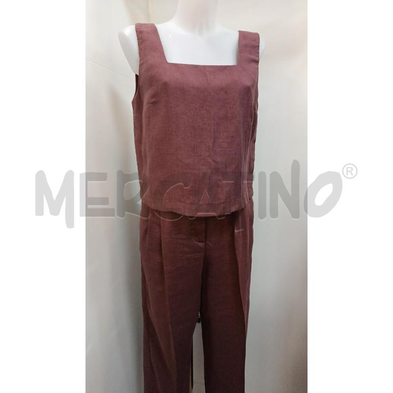 COMPLETO DONNA CRISTINA DURO VINACCIO VIOLA CANOTTA + PANTALONE  | Mercatino dell'Usato Torino tenivelli 1