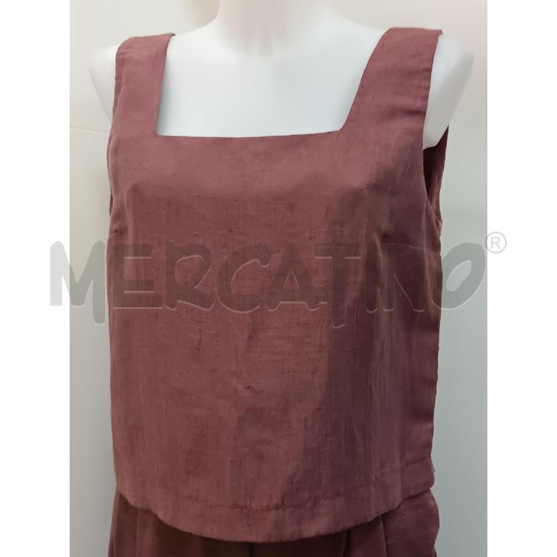 COMPLETO DONNA CRISTINA DURO VINACCIO VIOLA CANOTTA + PANTALONE  | Mercatino dell'Usato Torino tenivelli 2