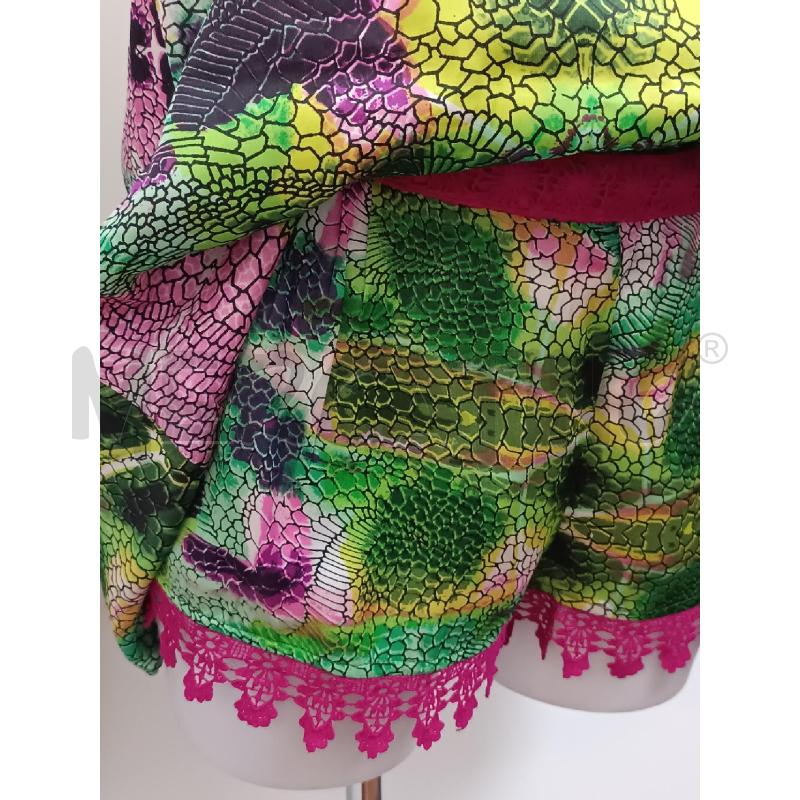 COMPLETO DONNA CUSTO PANTALONCINO + CANOTTA VERDE ROSA FUCSIA RETTILE  | Mercatino dell'Usato Torino tenivelli 3