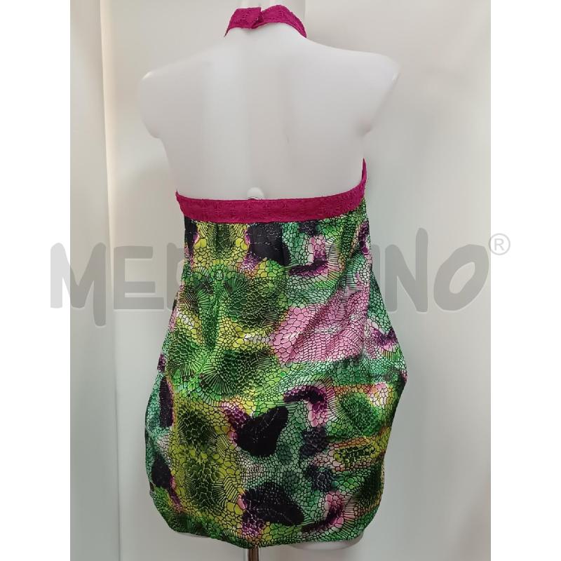 COMPLETO DONNA CUSTO PANTALONCINO + CANOTTA VERDE ROSA FUCSIA RETTILE  | Mercatino dell'Usato Torino tenivelli 4