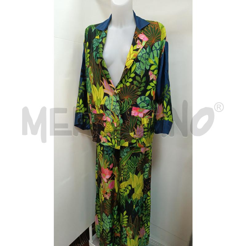 COMPLETO DONNA DIXIE FLORELAE VERDE GIALLO ROSA BASE BLUNOTTE | Mercatino dell'Usato Torino tenivelli 1