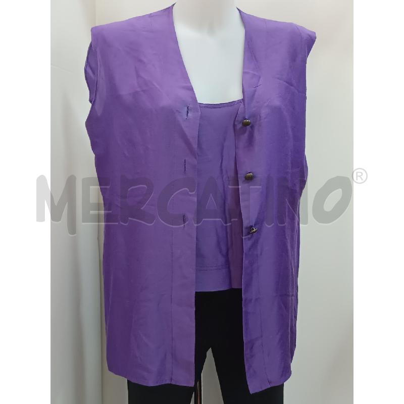 COMPLETO DONNA FERRETTI STUDIO VIOLA MISTO SETA CANOTTA + GOLFINO  | Mercatino dell'Usato Torino tenivelli 1