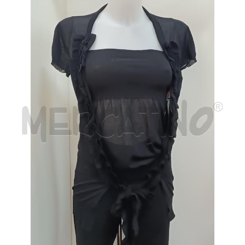 COMPLETO DONNA LIVIANA CONTI TOP + COLGINO NERO FROUFROU  | Mercatino dell'Usato Torino tenivelli 1
