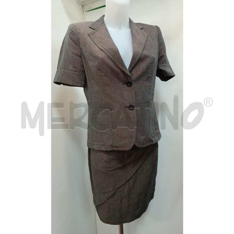 COMPLETO DONNA MAX MARA MISTOLINO MARRONE GIACCA 1/2 MANICA + GONNA  | Mercatino dell'Usato Torino tenivelli 1