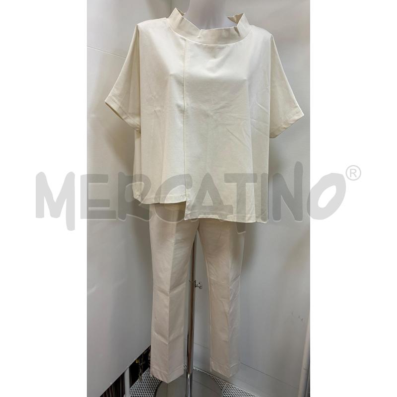 COMPLETO DONNA MINA BEIGE PANTALONE+BLUSA OVERSIZE  | Mercatino dell'Usato Torino tenivelli 1