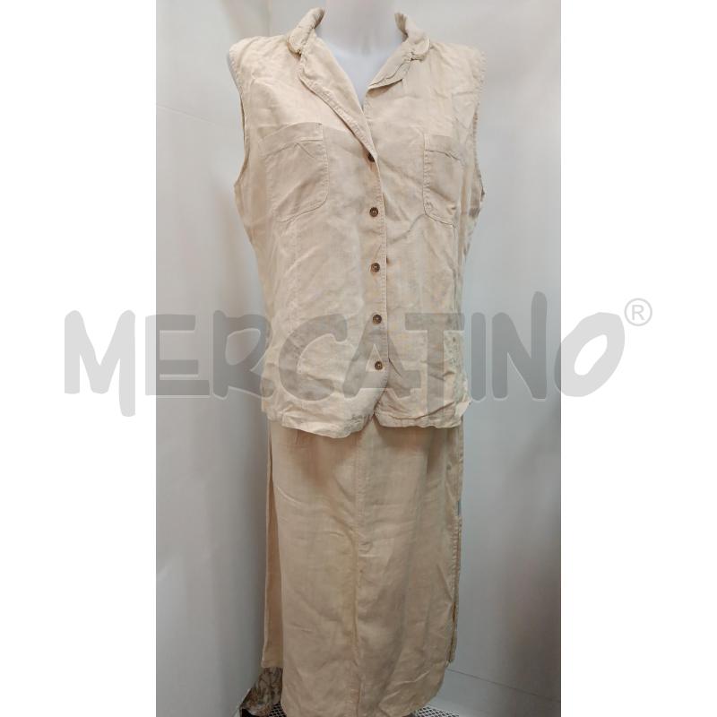 COMPLETO DONNA MISSECELLI LES COPAINS DI LINO BEIGE PANTALONE + CANOTTA  | Mercatino dell'Usato Torino tenivelli 1