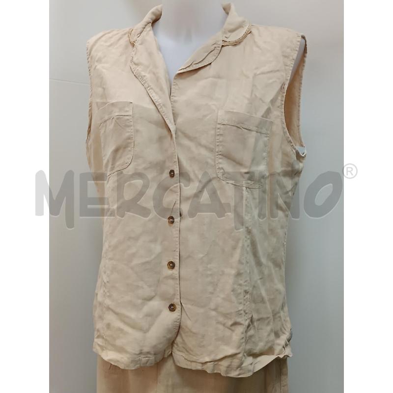 COMPLETO DONNA MISSECELLI LES COPAINS DI LINO BEIGE PANTALONE + CANOTTA  | Mercatino dell'Usato Torino tenivelli 2