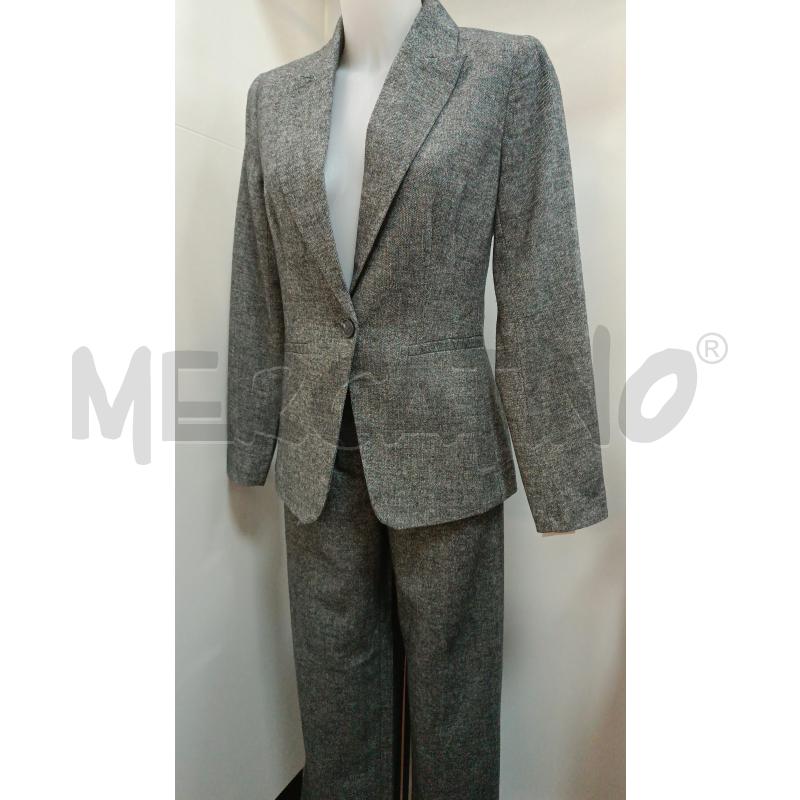 COMPLETO DONNA ONLY GRIGIO PUNTINI BIANCHI GIACCA+PANTALONEA PALAZZO | Mercatino dell'Usato Torino tenivelli 1