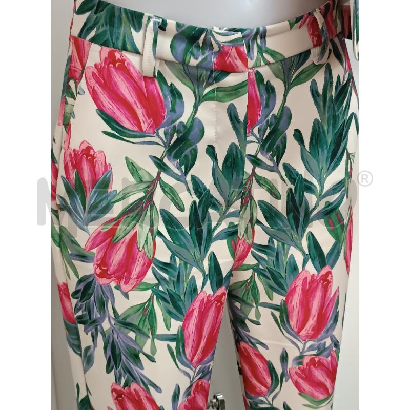 COMPLETO DONNA RISSKIO GIACCA + PANTALONE BEIGE FLOREALE ROSA VERDE  | Mercatino dell'Usato Torino tenivelli 3