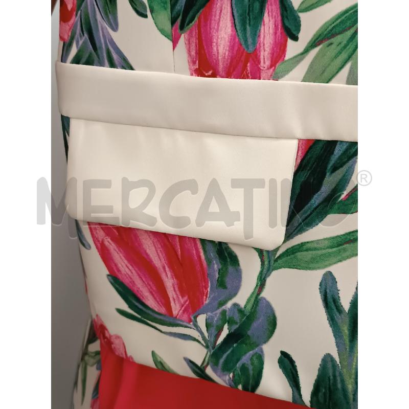 COMPLETO DONNA RISSKIO GIACCA + PANTALONE BEIGE FLOREALE ROSA VERDE  | Mercatino dell'Usato Torino tenivelli 4