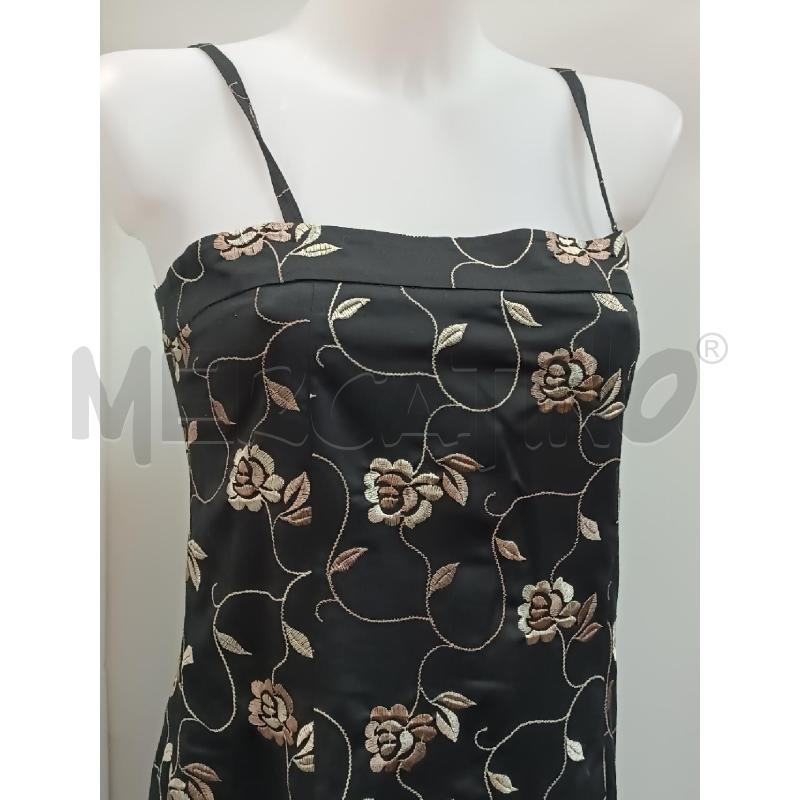 COMPLETO DONNA SPAZIO VESTITO+GIACCA NERA RICAMI FLOREALI BEIGE  | Mercatino dell'Usato Torino tenivelli 3
