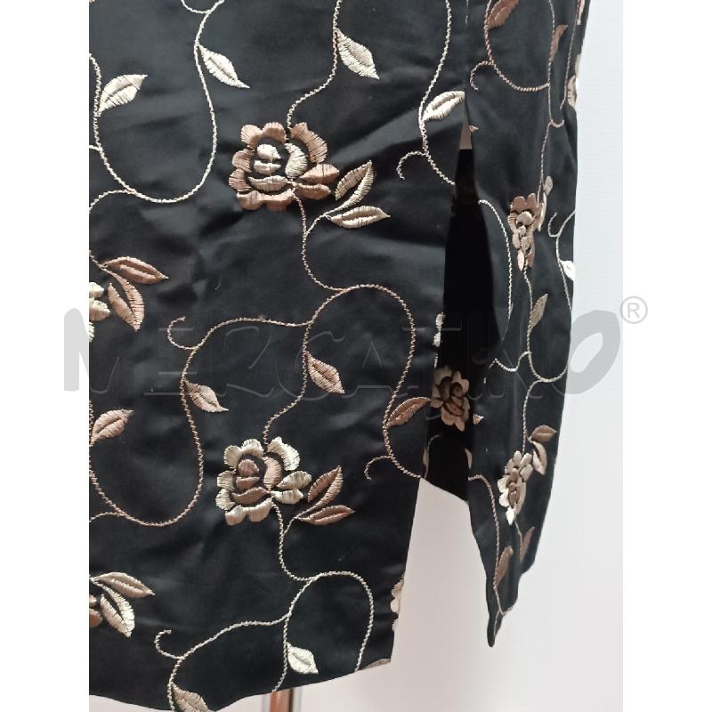 COMPLETO DONNA SPAZIO VESTITO+GIACCA NERA RICAMI FLOREALI BEIGE  | Mercatino dell'Usato Torino tenivelli 4