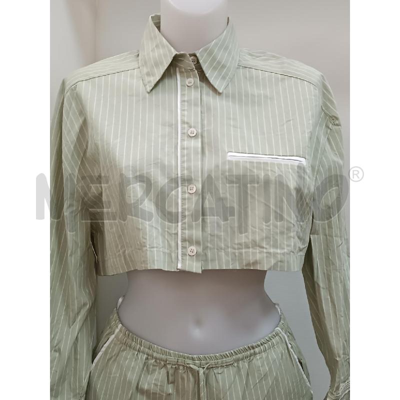 COMPLETO DONNA ZARA PANTALONE+CAMICIA VERDE GESSATA BIANCA | Mercatino dell'Usato Torino tenivelli 2
