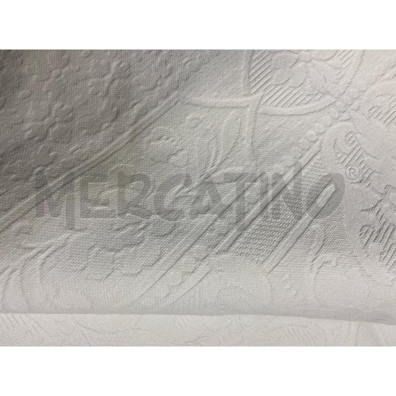 COPRI LETTO MATRIMONIALE 270X220 BIANCO TRAMMA FLOREALE E FRANGE  | Mercatino dell'Usato Torino tenivelli 4