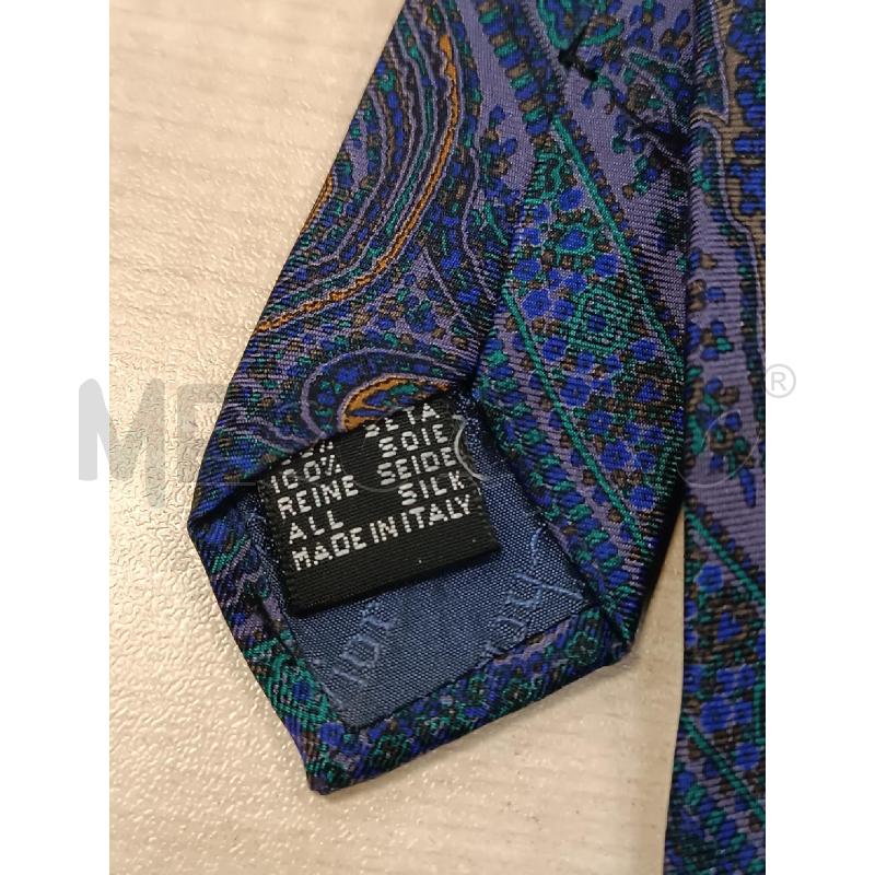 CRAVATTA CHRISTIAN DIOR FANTASIA ARABESCHE BLU VIOLA VERDE TURCHESE  | Mercatino dell'Usato Torino tenivelli 5