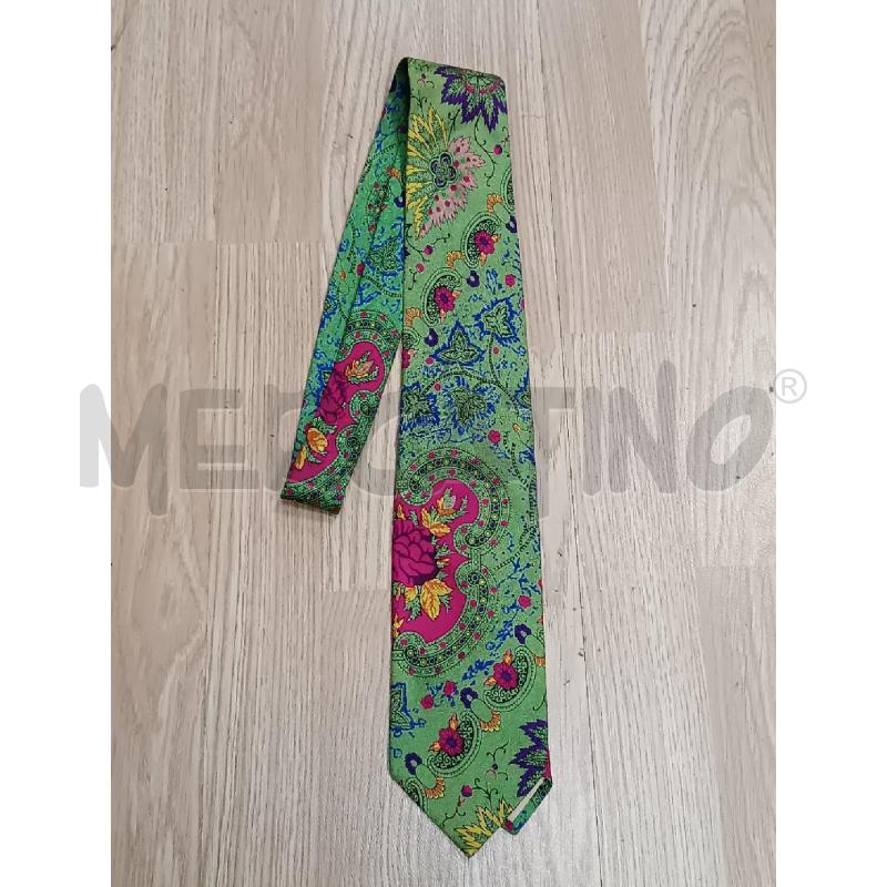 CRAVATTA GIANFRANCO FERRE VERDE FANTASIA ROSA VIOLA GIALLA | Mercatino dell'Usato Torino tenivelli 1