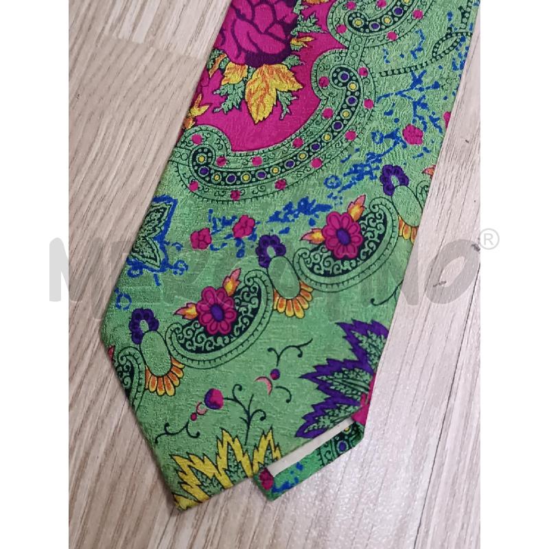 CRAVATTA GIANFRANCO FERRE VERDE FANTASIA ROSA VIOLA GIALLA | Mercatino dell'Usato Torino tenivelli 2