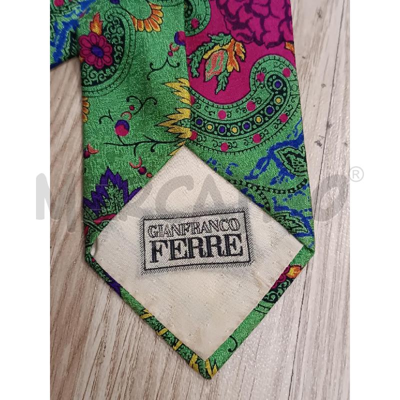 CRAVATTA GIANFRANCO FERRE VERDE FANTASIA ROSA VIOLA GIALLA | Mercatino dell'Usato Torino tenivelli 4