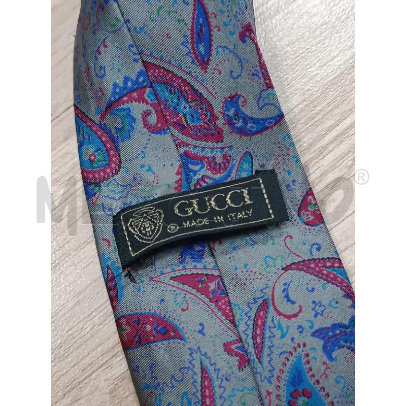 CRAVATTA GUCCI GRIGIA ARABESCHE VIOLA AZZURRO ROSSO BORDEAUX  | Mercatino dell'Usato Torino tenivelli 3