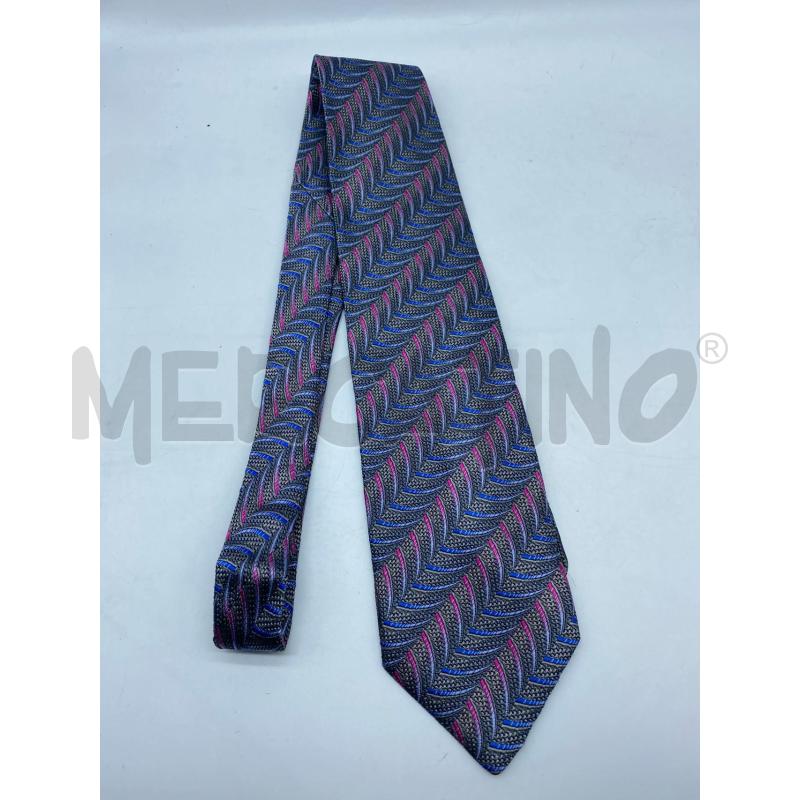 CRAVATTA MISSONI IN SETA GRIGIA FANTASIA ROSA BLU | Mercatino dell'Usato Torino tenivelli 1