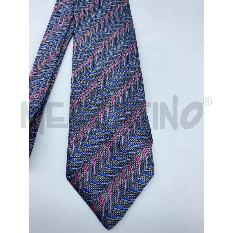 CRAVATTA MISSONI IN SETA GRIGIA FANTASIA ROSA BLU | Mercatino dell'Usato Torino tenivelli 2