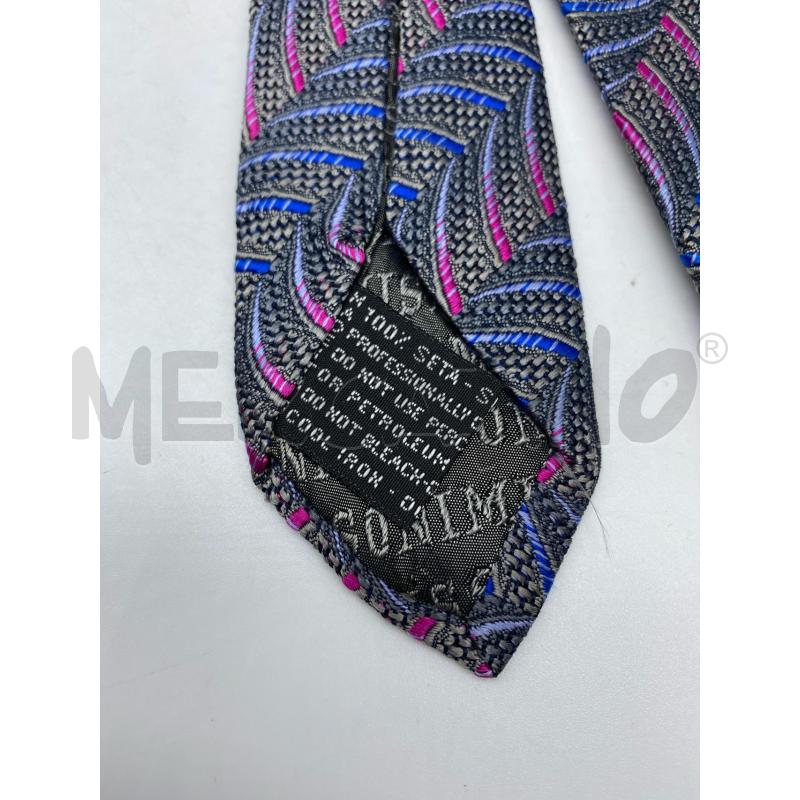 CRAVATTA MISSONI IN SETA GRIGIA FANTASIA ROSA BLU | Mercatino dell'Usato Torino tenivelli 3