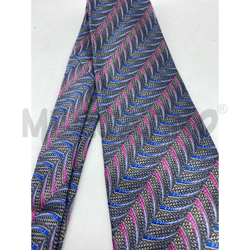 CRAVATTA MISSONI IN SETA GRIGIA FANTASIA ROSA BLU | Mercatino dell'Usato Torino tenivelli 5