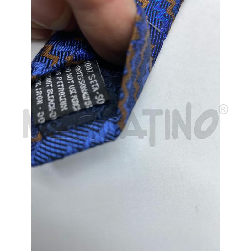 CRAVATTA MISSONI STRINGATA BLU LILLA TURCHESE ZIG ZAG MARRONE  | Mercatino dell'Usato Torino tenivelli 5
