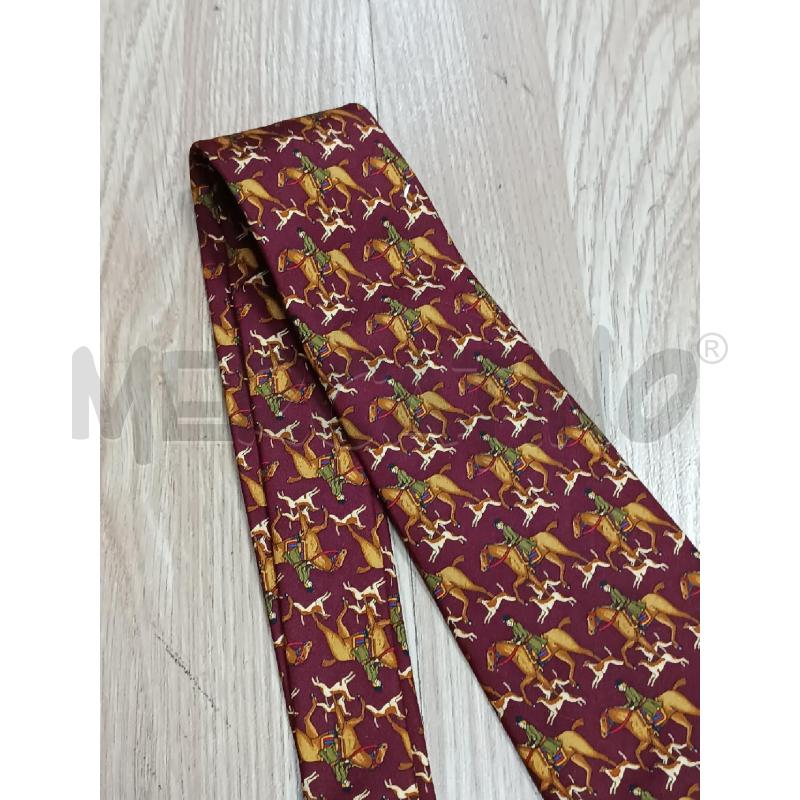 CRAVATTA SALVATORE FERRAGAMO BORDEAUX FANTASIA CAVALLI  | Mercatino dell'Usato Torino tenivelli 3