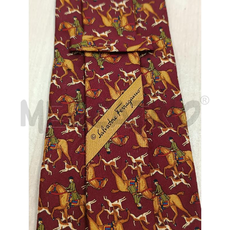 CRAVATTA SALVATORE FERRAGAMO BORDEAUX FANTASIA CAVALLI  | Mercatino dell'Usato Torino tenivelli 4